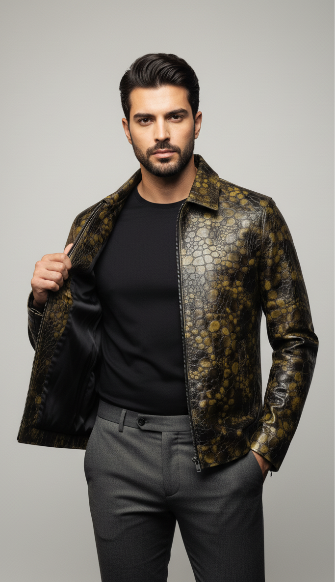 One in a Million Reptile Pattern Lambskin Jacket (LIMITED EDITION)
