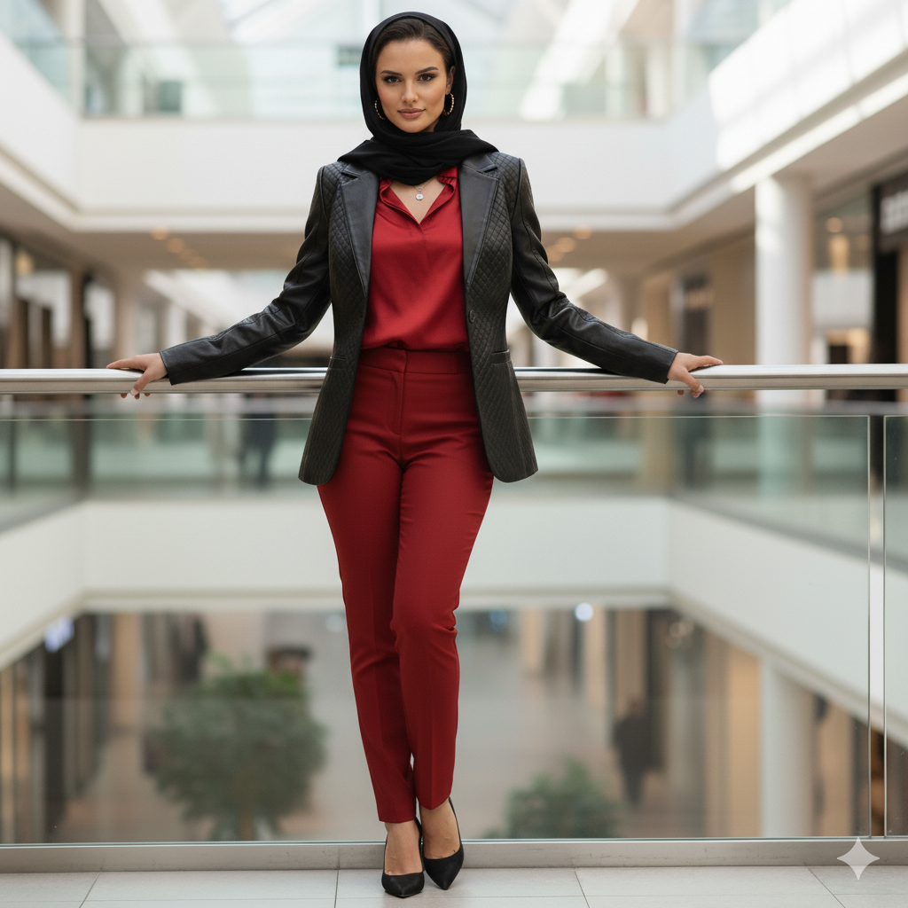 MARRAKCHI Nora Quilted Black Leather Blazer – Premium Moroccan Sheepskin