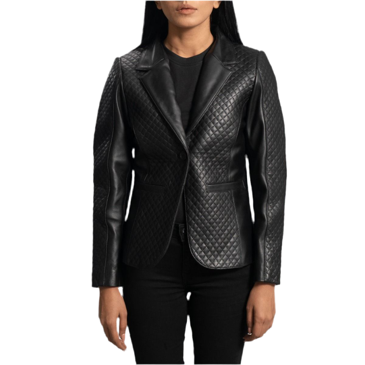 MARRAKCHI Blazer en cuir noir matelassé Nora Marrakchi