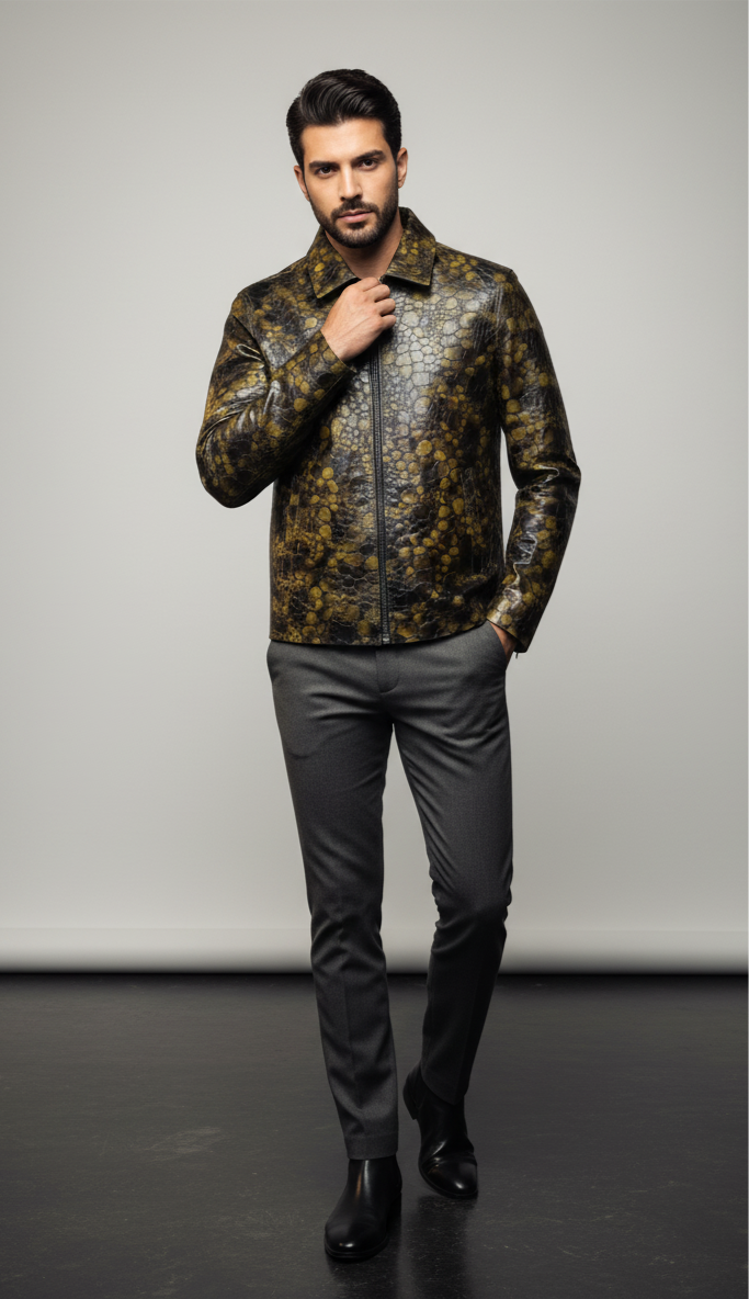 One in a Million Reptile Pattern Lambskin Jacket (LIMITED EDITION)