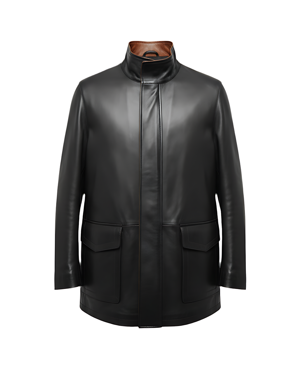 Men’s Long Black Leather Coat – “Canada”
