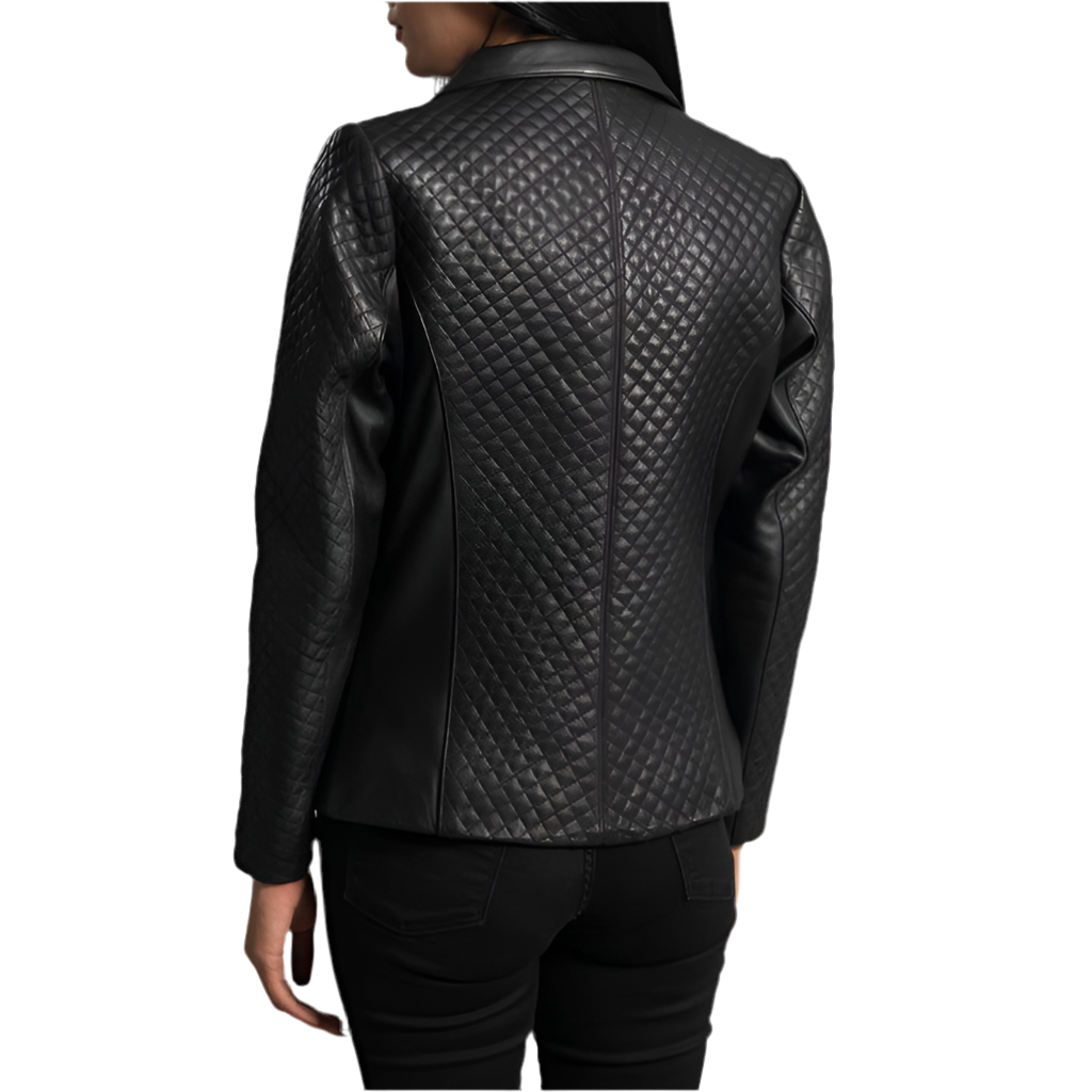 MARRAKCHI Blazer en cuir noir matelassé Nora Marrakchi