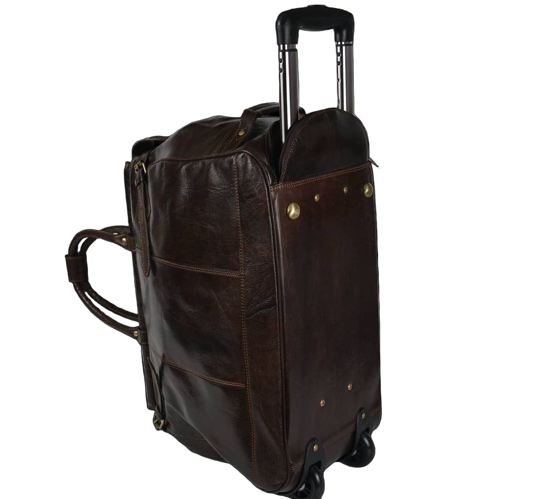 Genuine Leather Travel Bag – “Marrakchi” Dark Brown