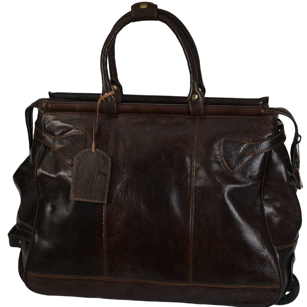 Genuine Leather Travel Bag – “Marrakchi” Dark Brown