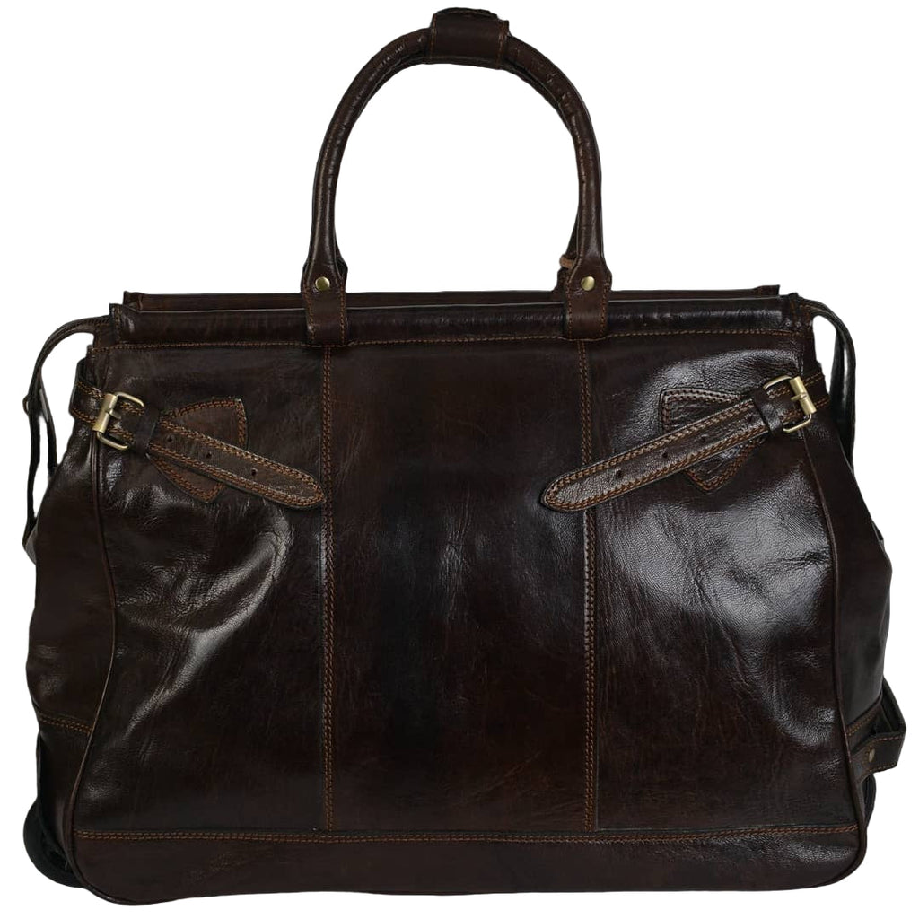 Genuine Leather Travel Bag – “Marrakchi” Dark Brown