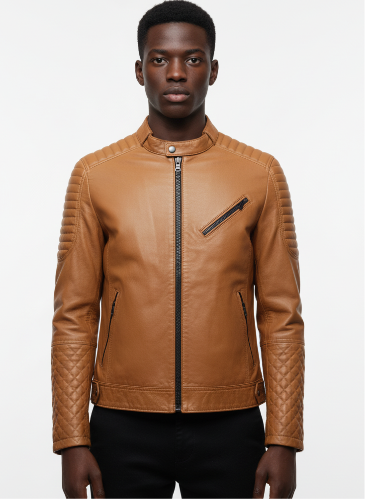 Camel Leather Jacket – COOPER