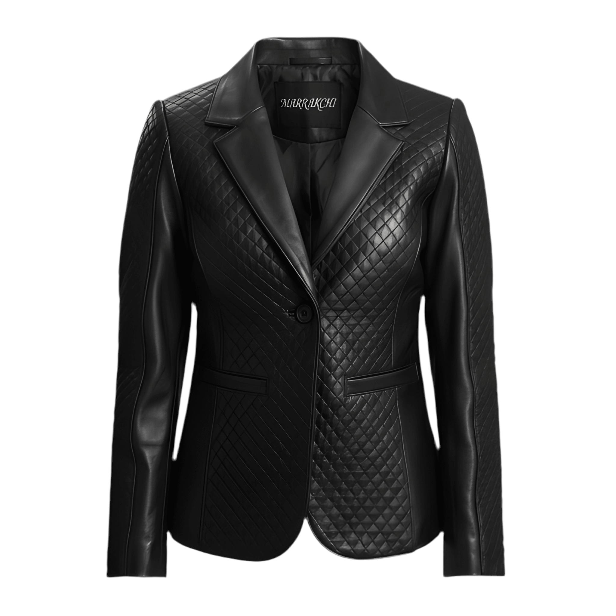 MARRAKCHI Blazer en cuir noir matelassé Nora Marrakchi