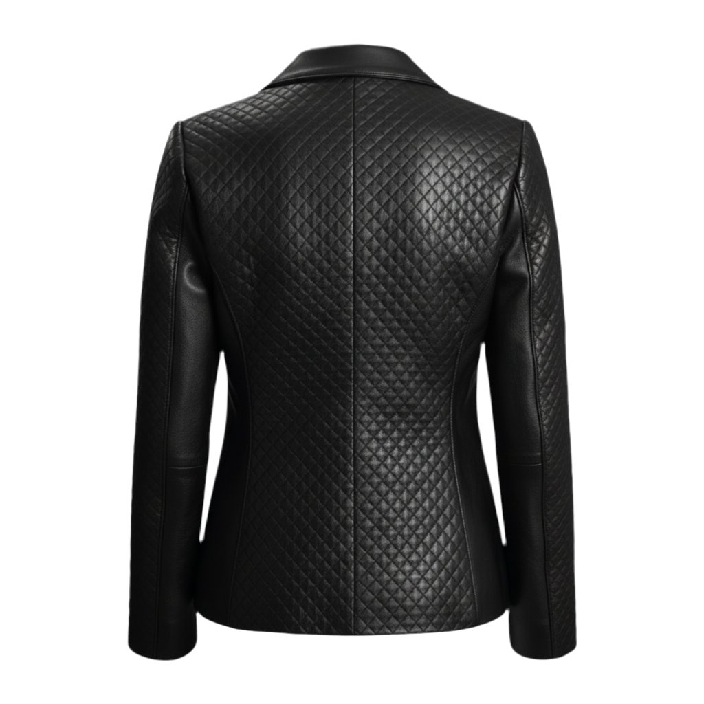 MARRAKCHI Blazer en cuir noir matelassé Nora Marrakchi