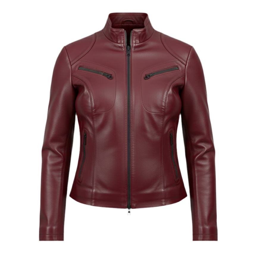 Women’s Lambskin Biker Jacket – “Tiffany”