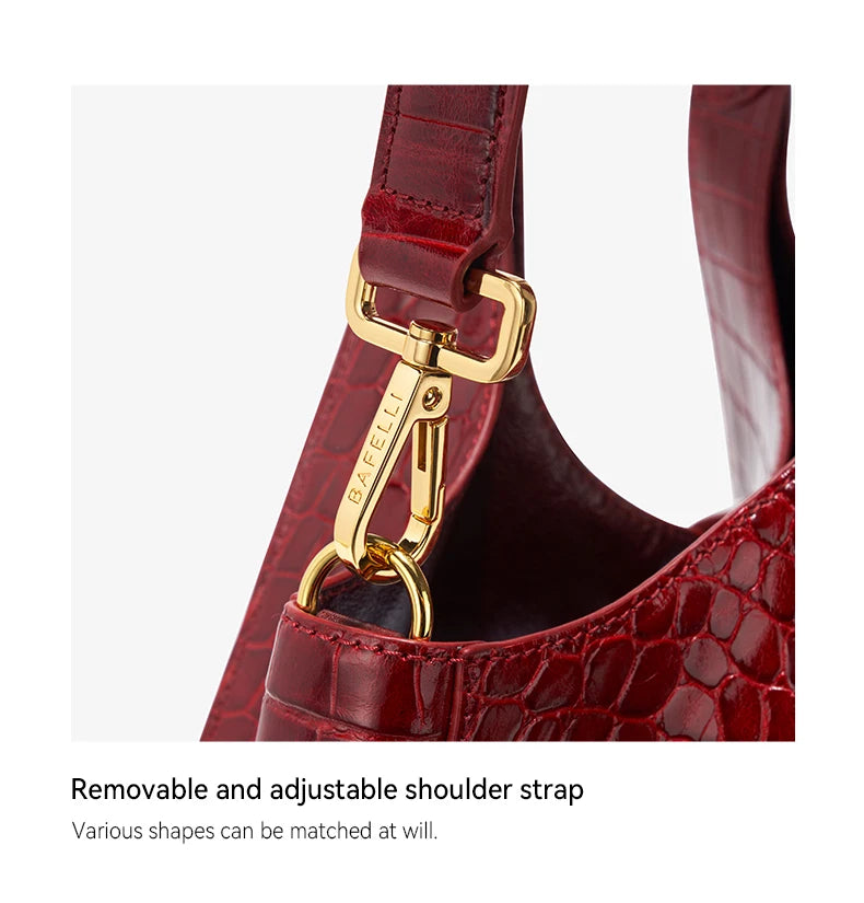 Crocodile Pattern Genuine Leather Messenger Bag