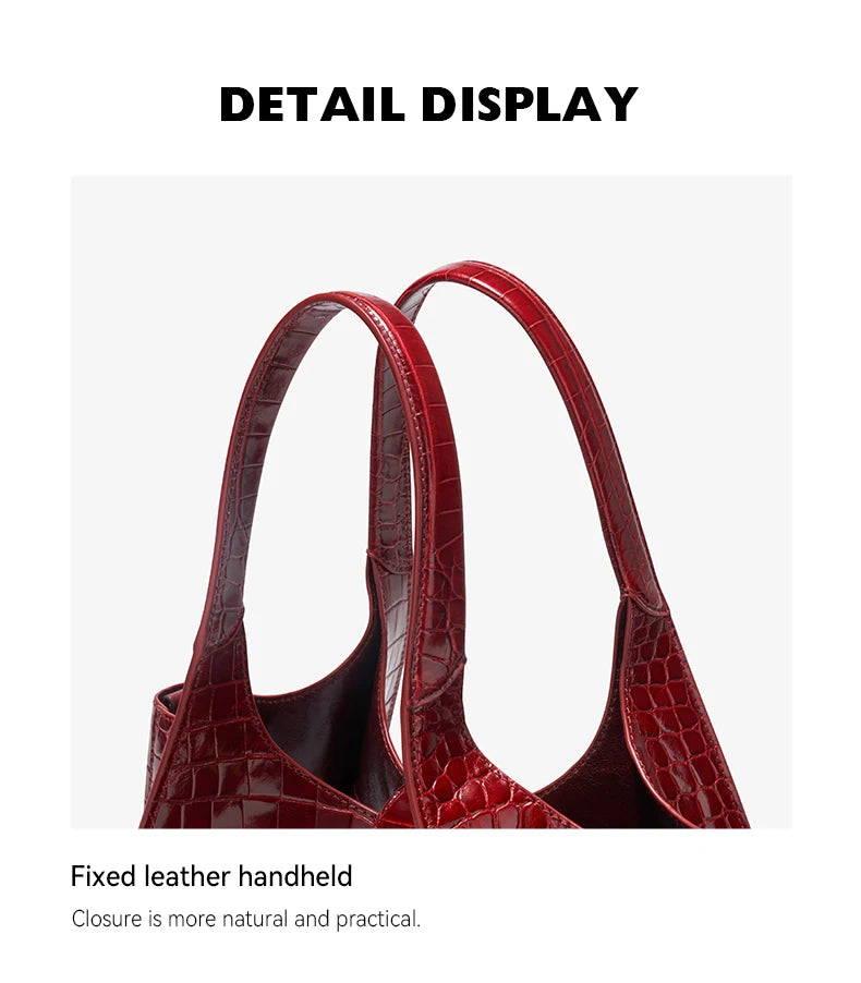 Crocodile Pattern Genuine Leather Messenger Bag