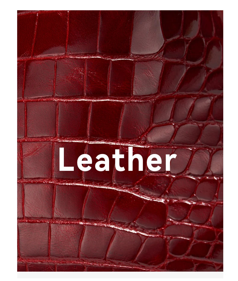 Crocodile Pattern Genuine Leather Messenger Bag