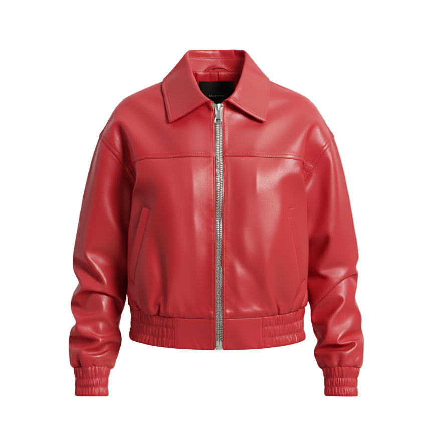 Women’s Leather Bomber Jacket – “Cleo”
