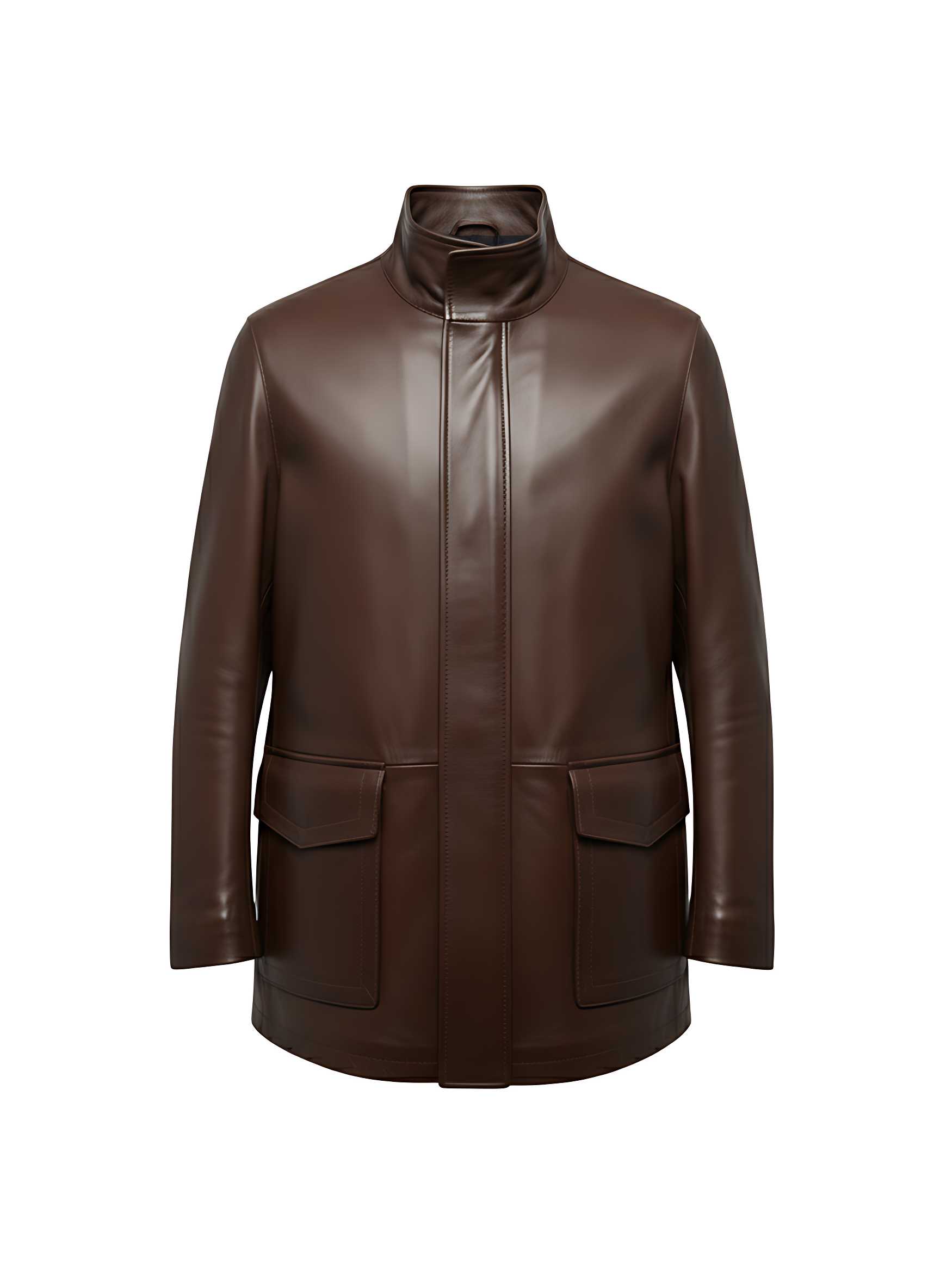 Men’s Long Black Leather Coat – “Canada”