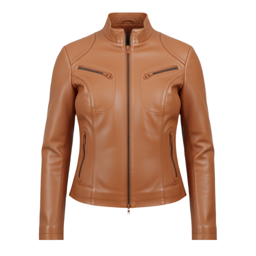 Women’s Lambskin Biker Jacket – “Tiffany”