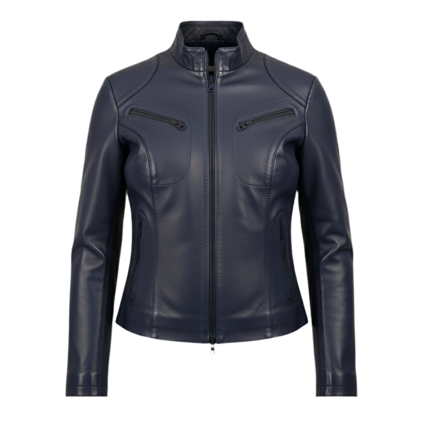 Women’s Lambskin Biker Jacket – “Tiffany”