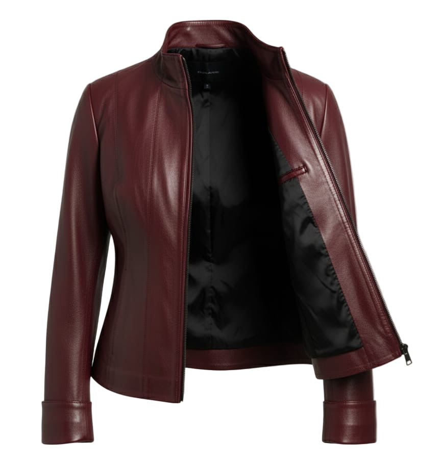 Women’s Leather Biker Jacket – “Bugatti”