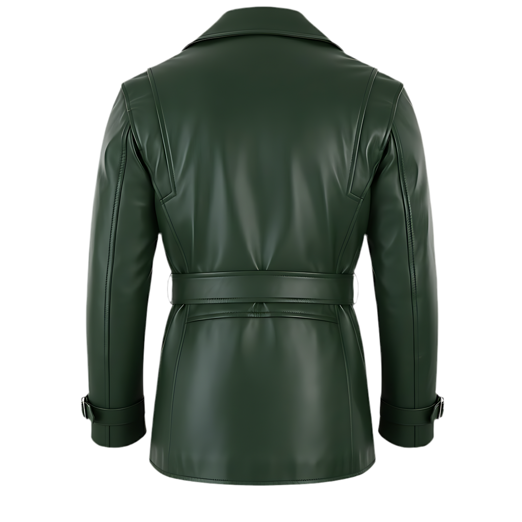 Manteau homme long Cuir en laine vert foncé – FÈSI Marrakchi