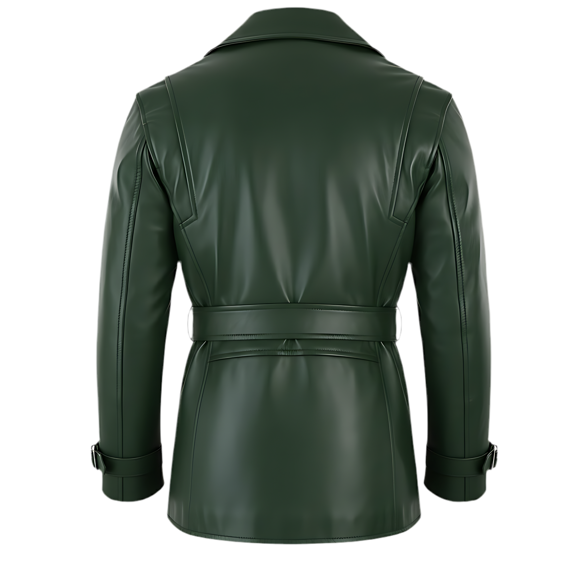 Manteau homme long Cuir en laine vert foncé – FÈSI Marrakchi