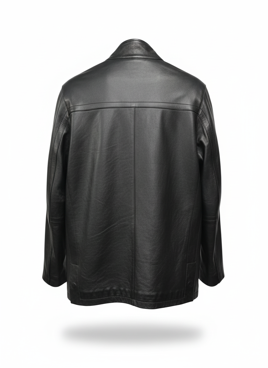 Men’s Long Black Leather Coat – “Canada”
