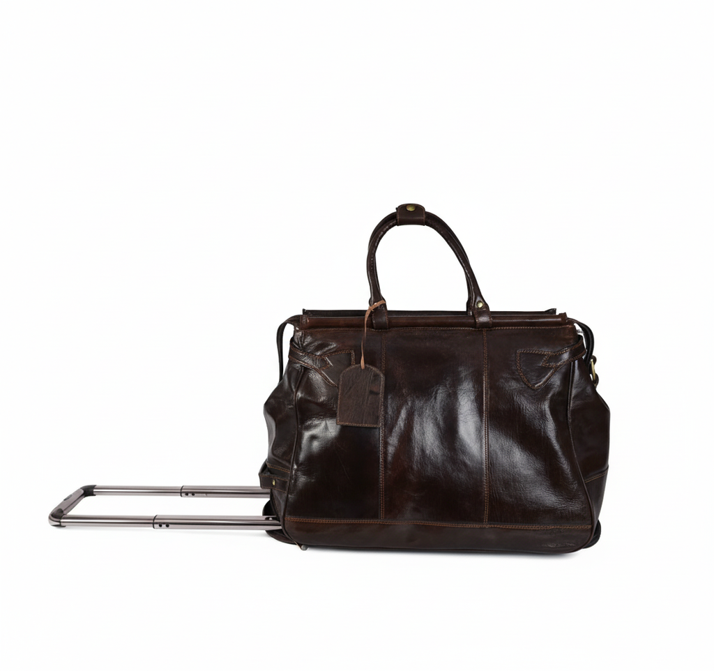 Genuine Leather Travel Bag – “Marrakchi” Dark Brown