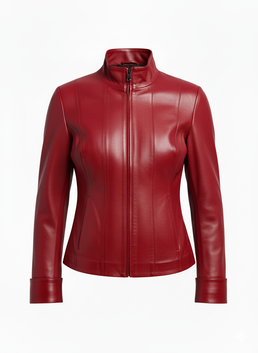 Women’s Leather Biker Jacket – “Bugatti”