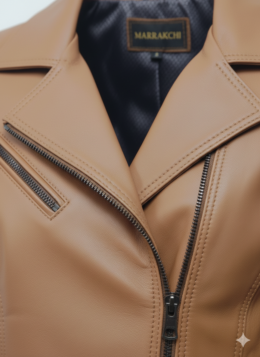 Zahra Lambskin Leather Jacket – Marrakchi