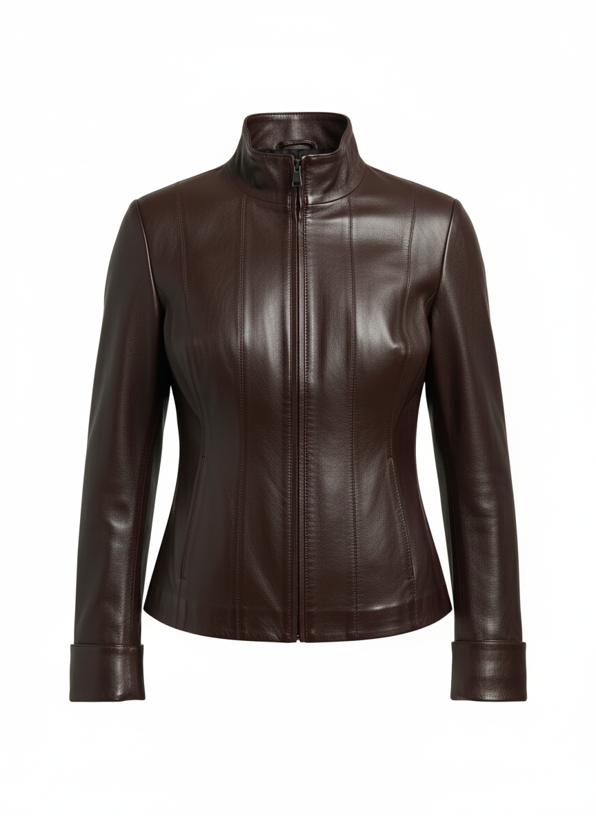 Women’s Leather Biker Jacket – “Bugatti”