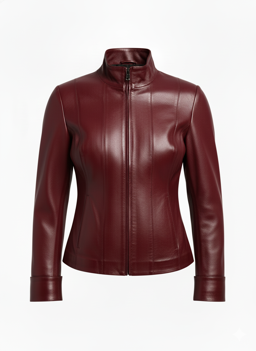 Women’s Leather Biker Jacket – “Bugatti”
