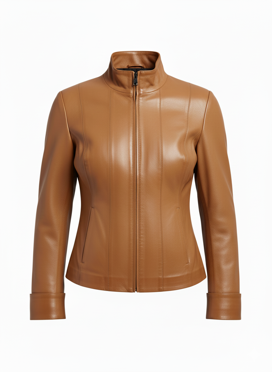 Women’s Leather Biker Jacket – “Bugatti”
