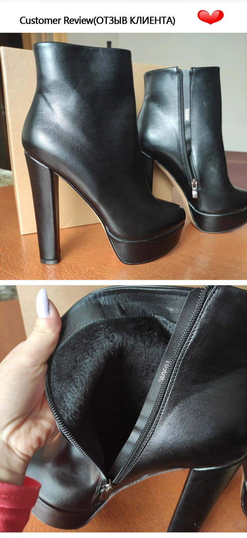 Onlymaker Women’s Round Toe Platform Ankle Boots – 15cm Chunky High Heels