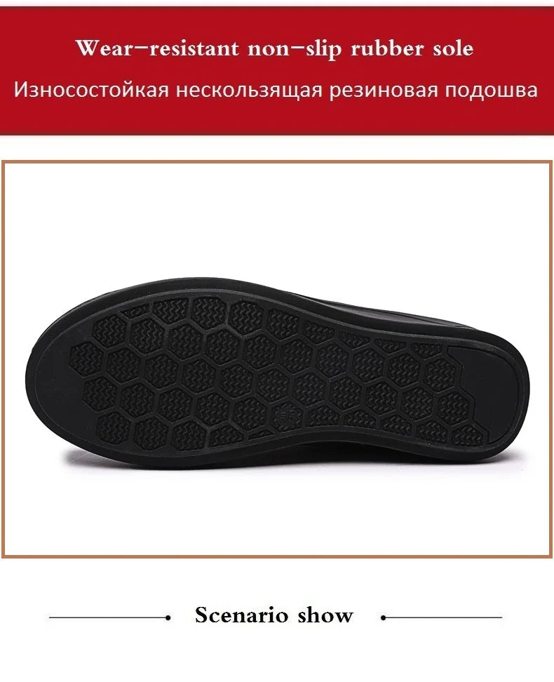 DRKANOL Genuine Leather Warm Ankle Boots – Winter Flat Cowhide Zip Boots