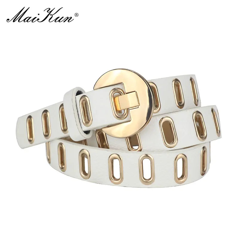 Maikun New Grunge Women’s Adjustable PU Leather Belt – Punk & Novelty Style