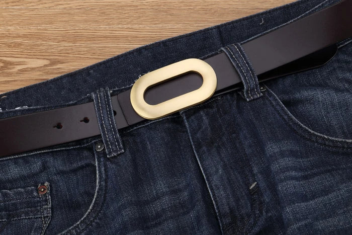 2025 Ciartuar new design quality women belt genuine leather strap trouser first layer brass gold and sliver buckle