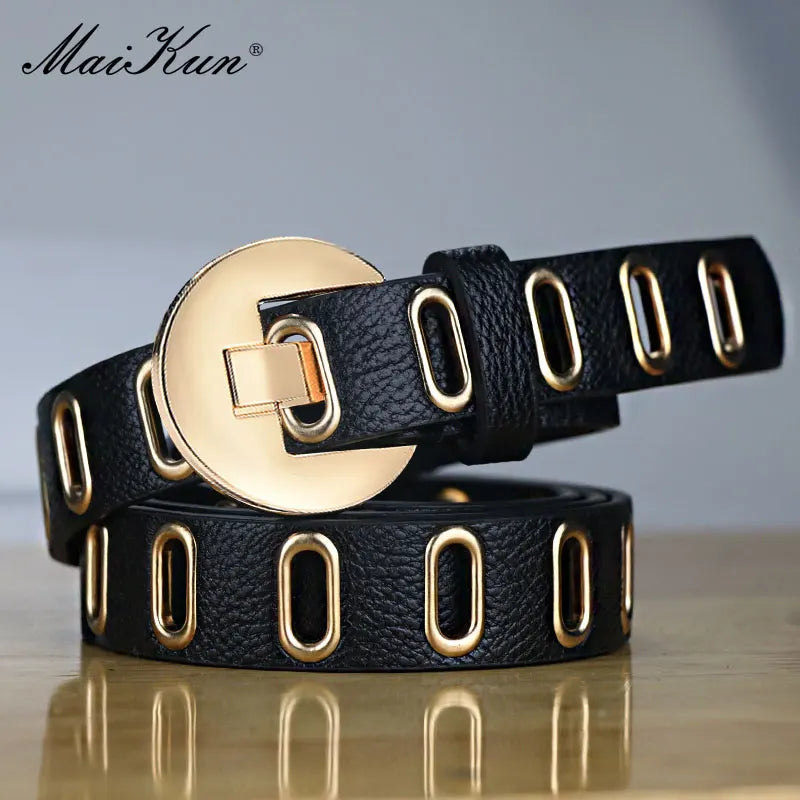 Maikun New Grunge Women’s Adjustable PU Leather Belt – Punk & Novelty Style