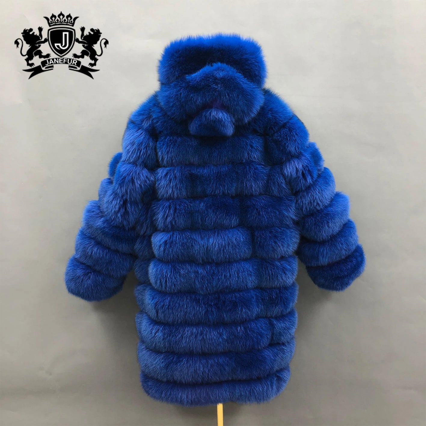 Plus Size Long Hooded Real Fox Fur Coat – Luxury Winter Thick Fur Jacket