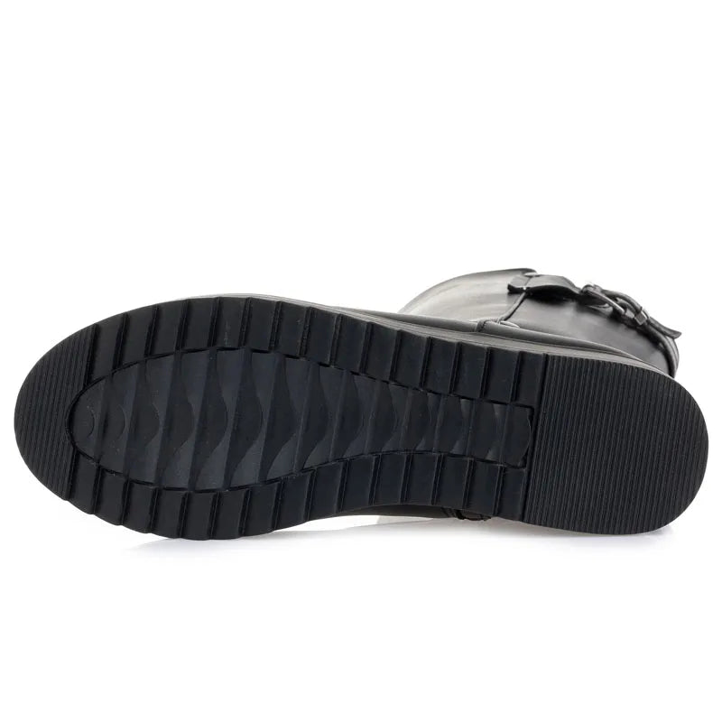 DRKANOL Genuine Leather Wool Snow Boots – Warm Waterproof Winter Flats