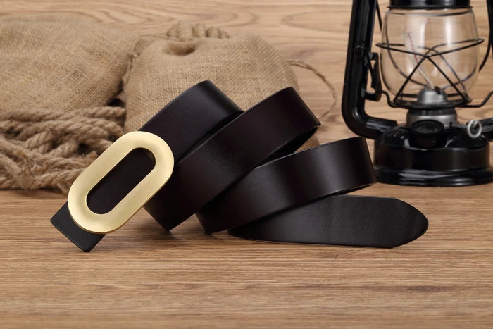 2025 Ciartuar new design quality women belt genuine leather strap trouser first layer brass gold and sliver buckle