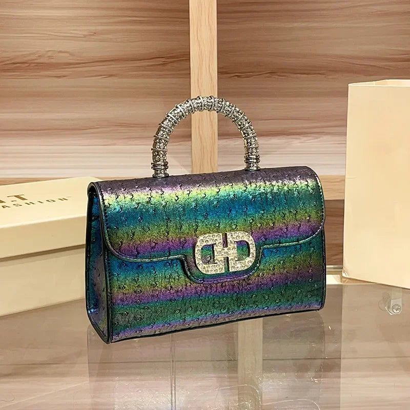 Lamia Ostrich Pattern Shoulder & Crossbody Bag