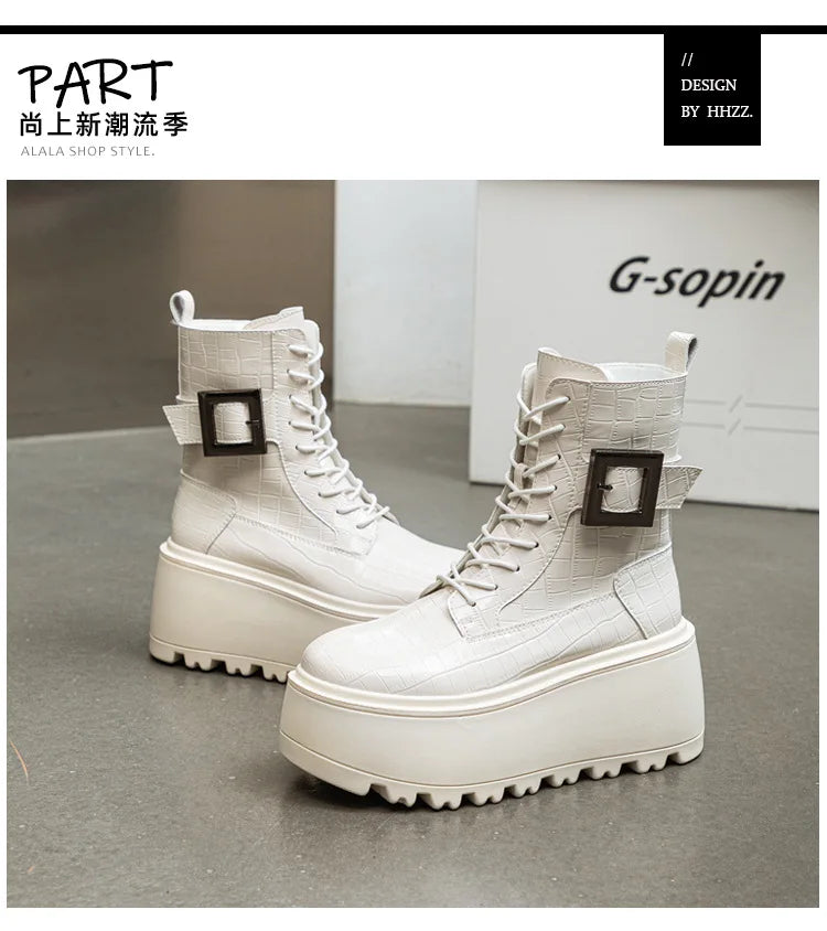 Combat Ankle Boots – Platform Wedge Sneakers