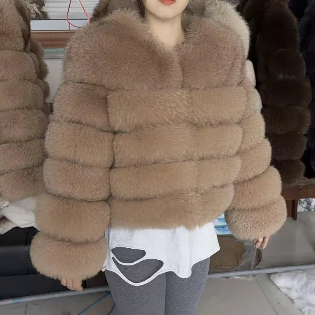 Adira Fox Fur Coat – Natural Winter Luxury