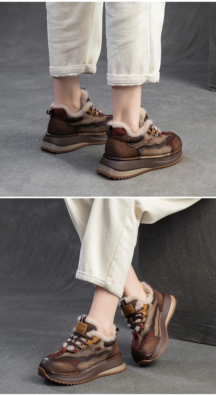 Koznoy Genuine Cow Suede Ankle Sneakers