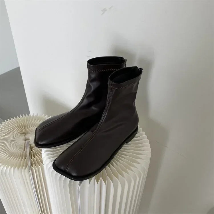 Women’s Elastic Ankle Boots – Thick Sole Luxury Designer Chelsea Boots