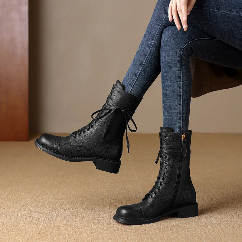 HOLY JASMINE Women’s Ankle Leather Boots