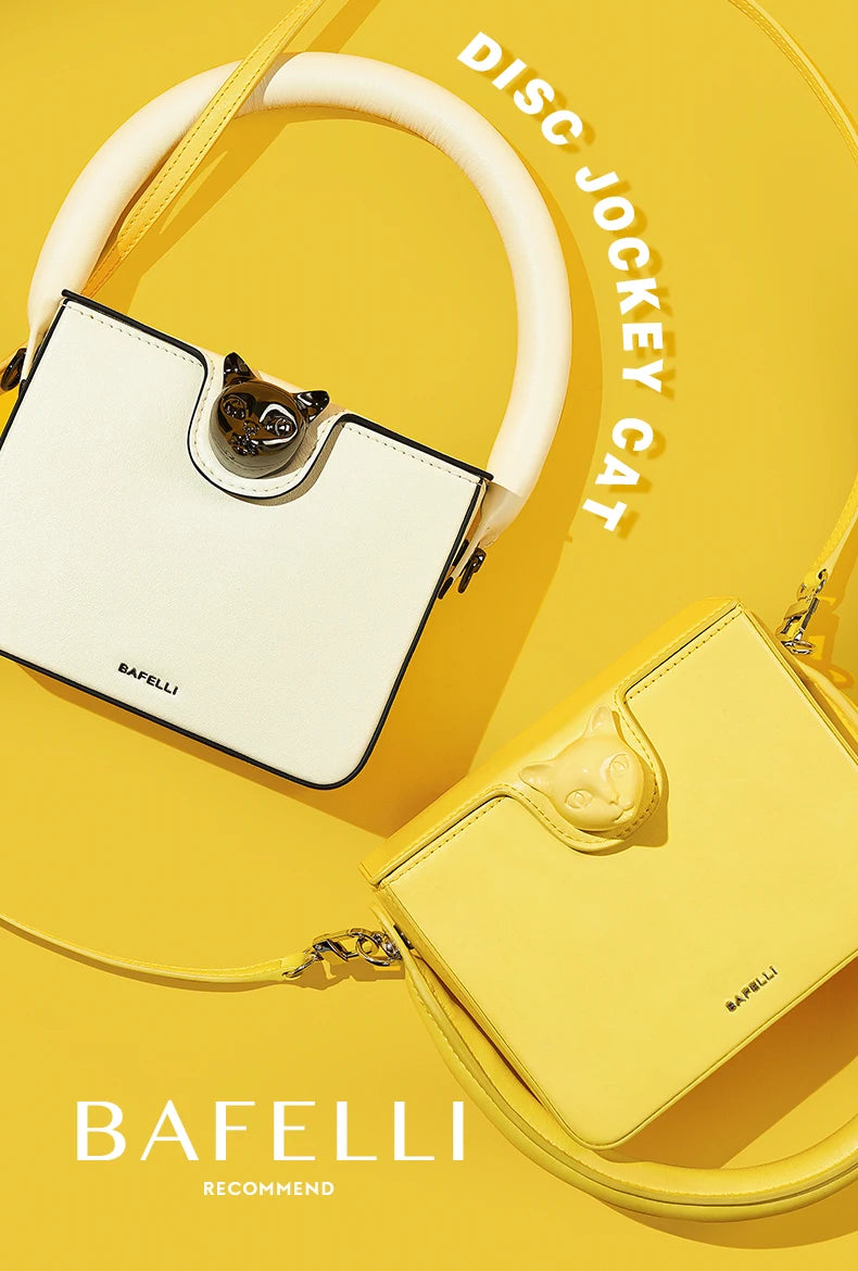 Boxy Leather Evening Handbag by Bafelli