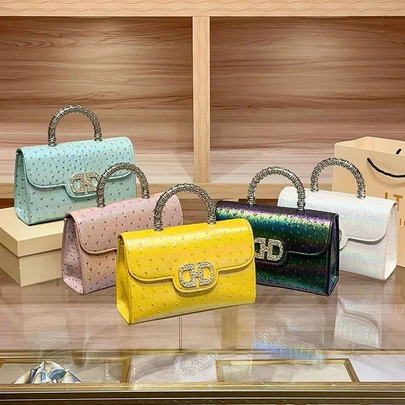 Lamia Ostrich Pattern Shoulder & Crossbody Bag