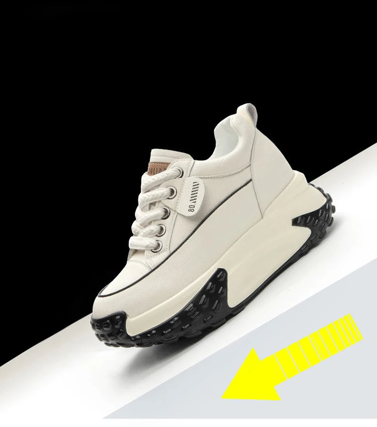 FujinGenuine Leather Platform Sneakers