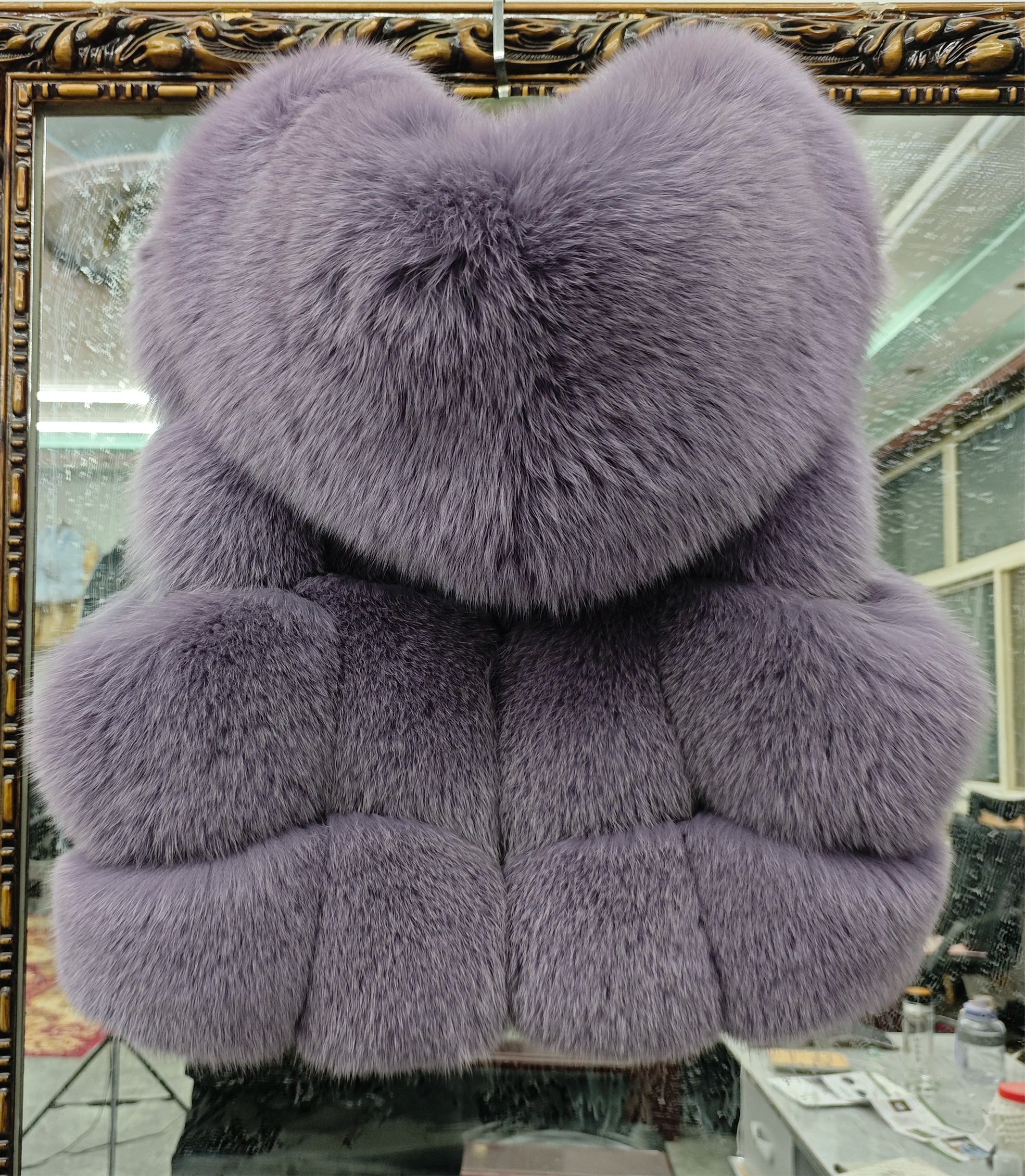 Real Silver Fox Fur Vest – Hooded Genuine Leather Sleeveless Jacket for Women