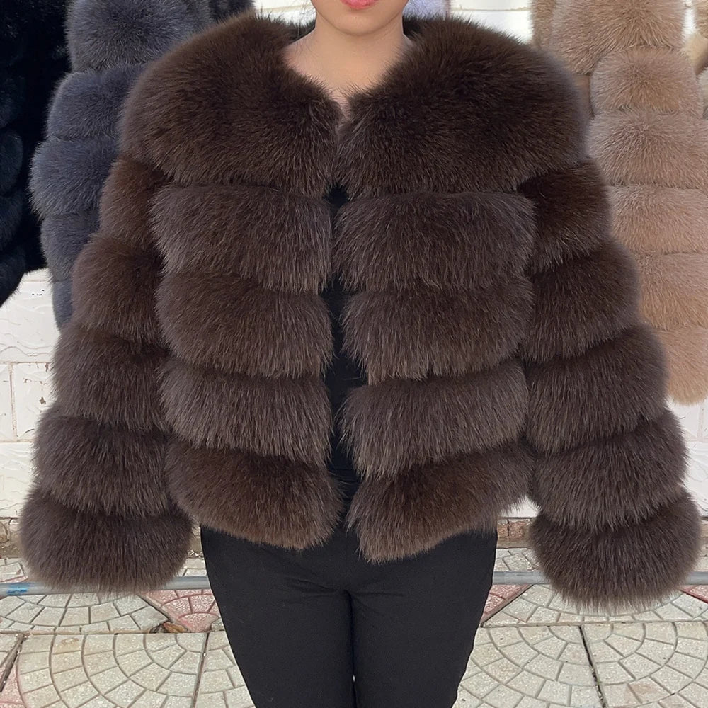 Adira Fox Fur Coat – Natural Winter Luxury