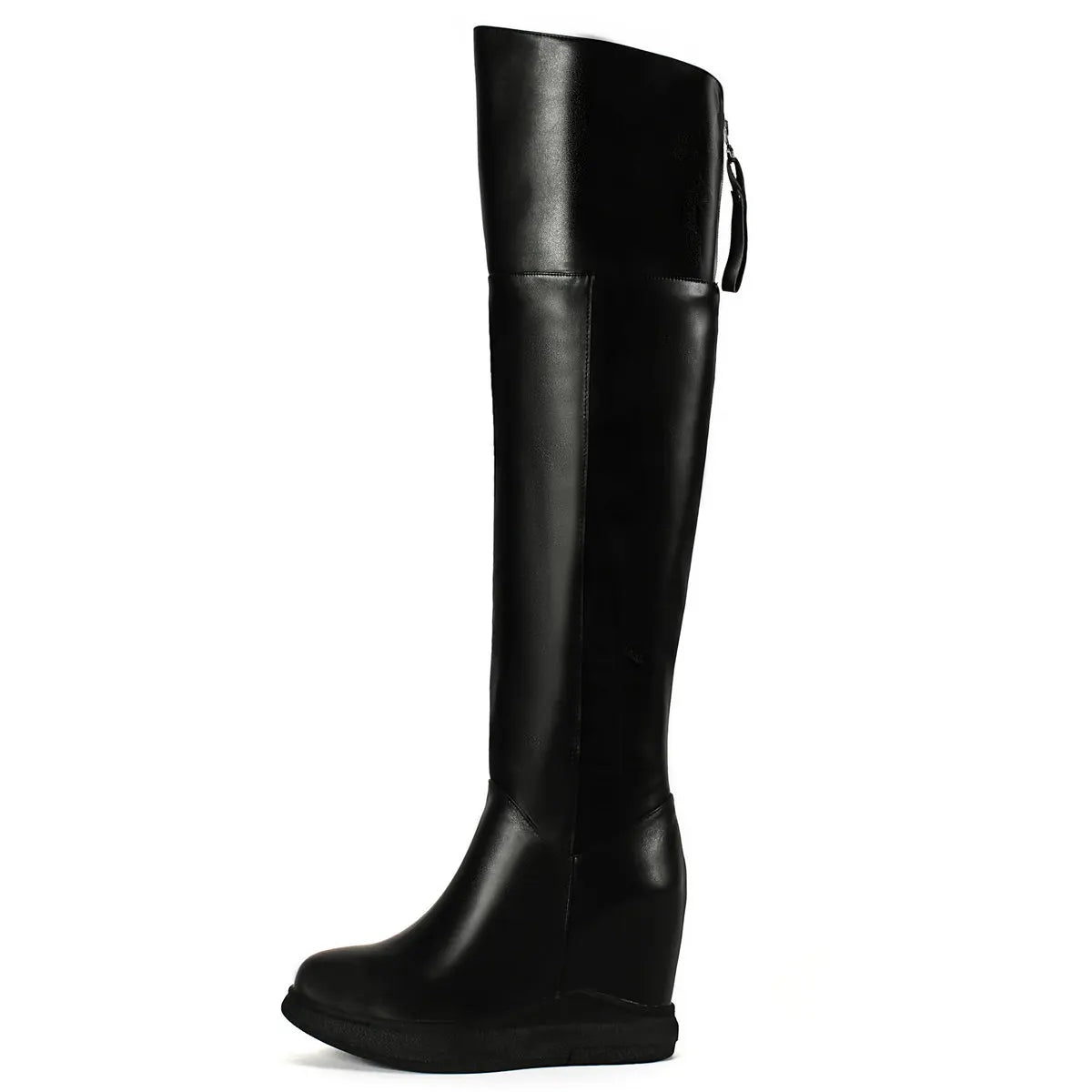 Winter Over-the-Knee Pumps – Genuine Leather High Heel Snow Boots for Women